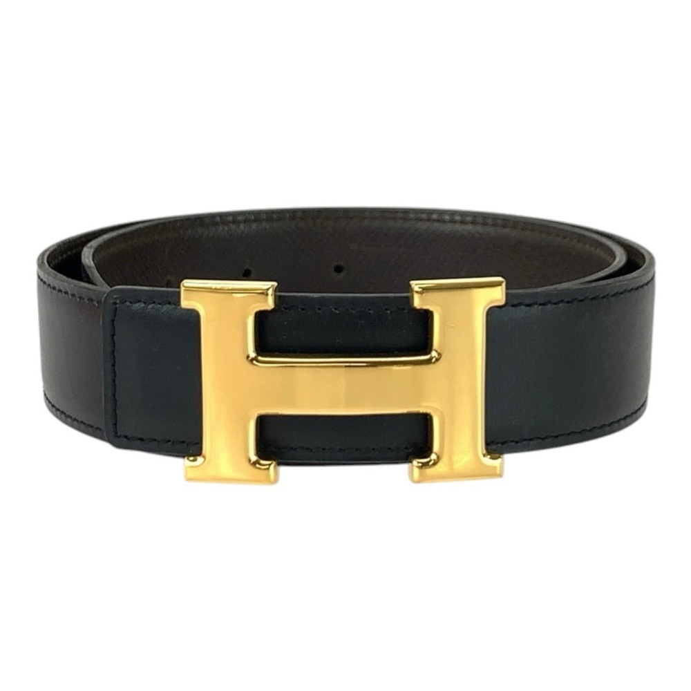 HERMES Constance H-buckle reversible belt, 65cm (25.6 inches), Noir (black) a...